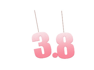 粉色38妇女节艺术字元素GIF动态图